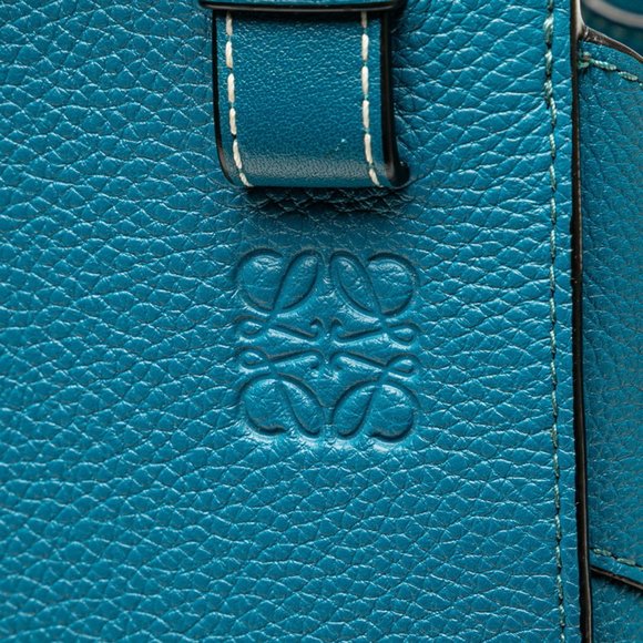 LOEWE Anagram Logo Hammock Mini Handbag/Shoulder Bag, 2-Way, Blue Leather, Wo... - Picture 6 of 8